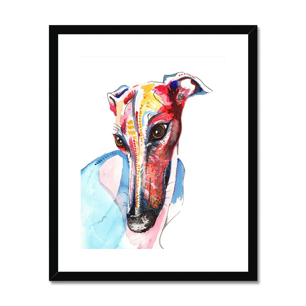 Greyhound Framed & Mounted Art Print