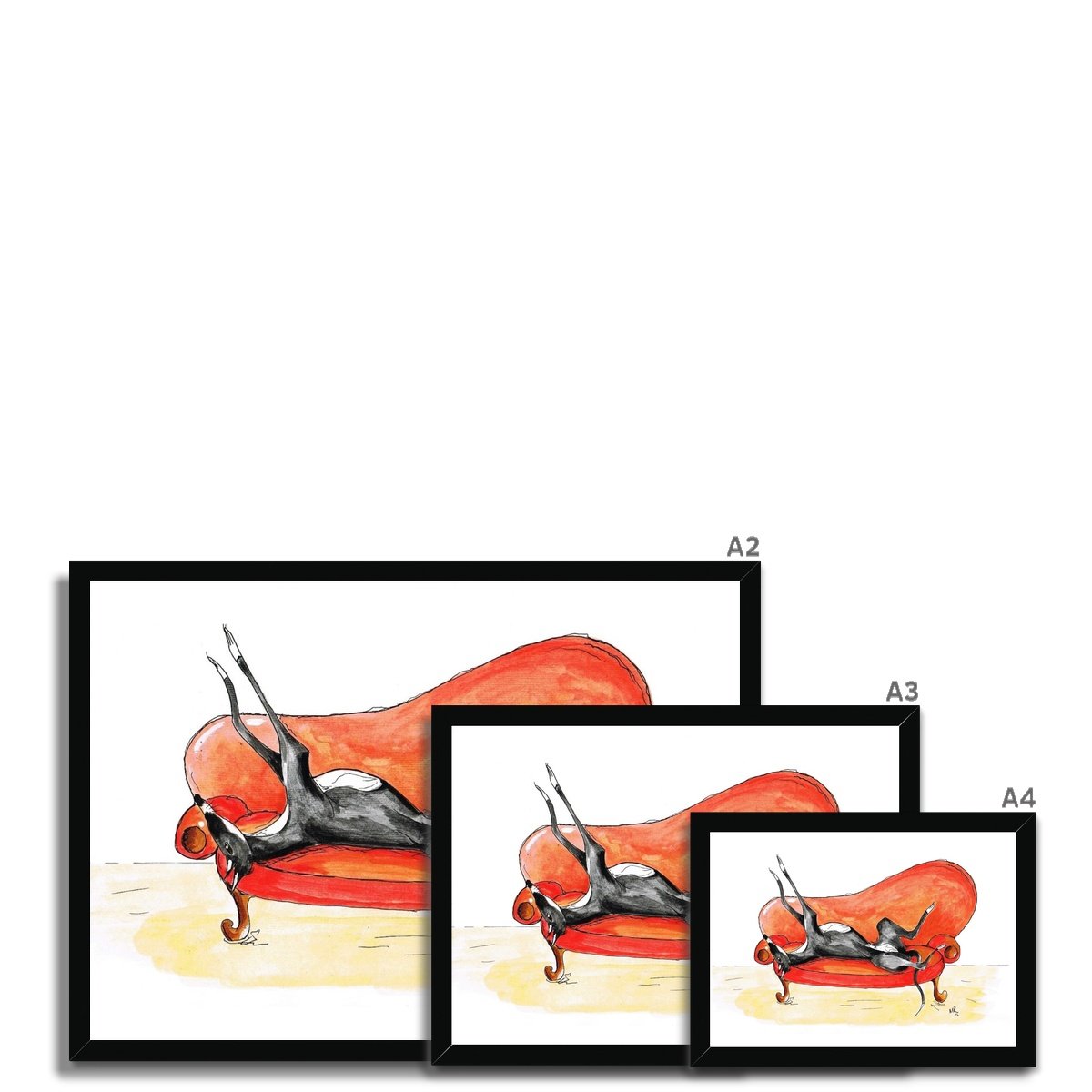 framed greyhound print wall art