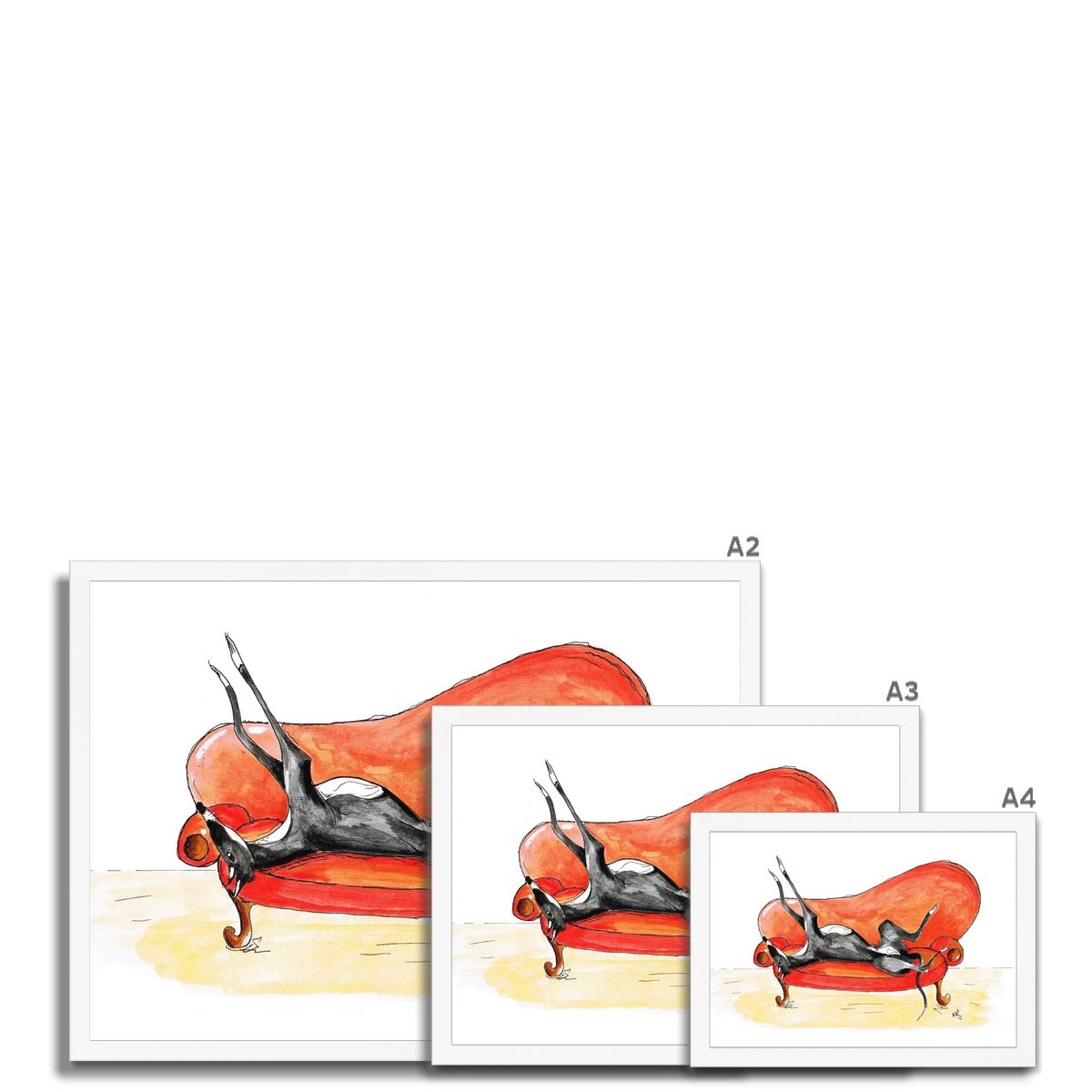 framed greyhound print wall art