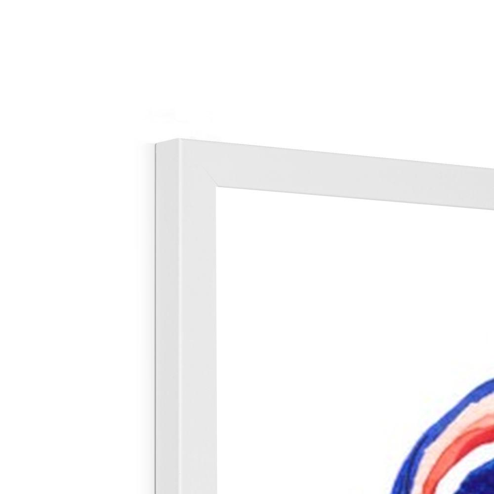 Greyhound Framed Prints white frame