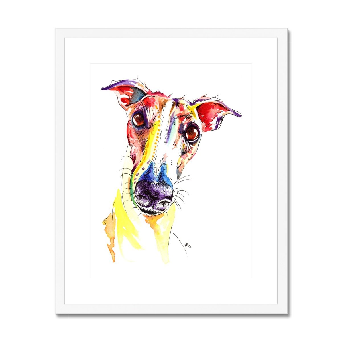 Greyhound Framed & Mounted Print
