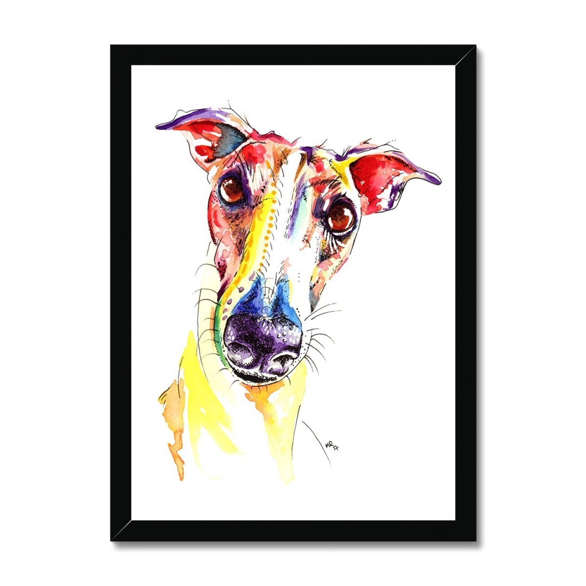 Framed Whippet Art Prints