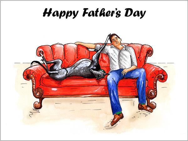 Whippet Greeting Card Father's Day
