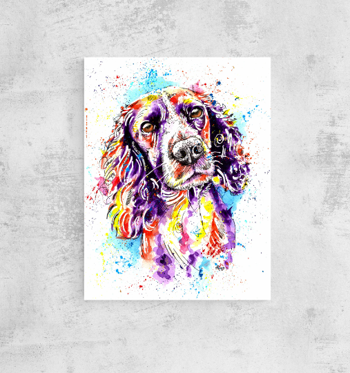 spaniel print spaniel gifts spaniel art print spaniel artwork spaniel art