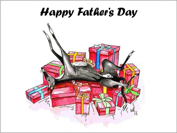 Lurcher Fathers Day Cards, Lurcher Gift Father's Day