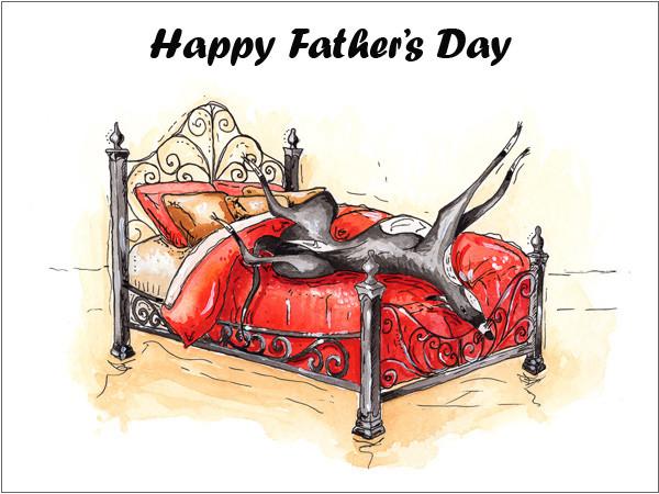 fathers day card lurcher