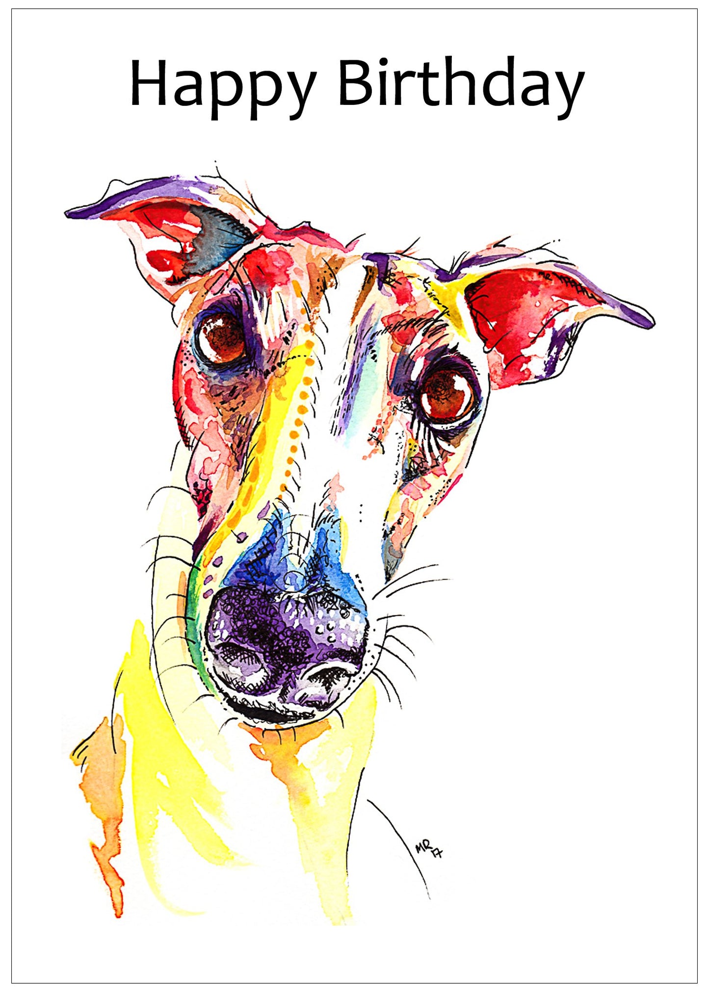 Greyhound birthday Card