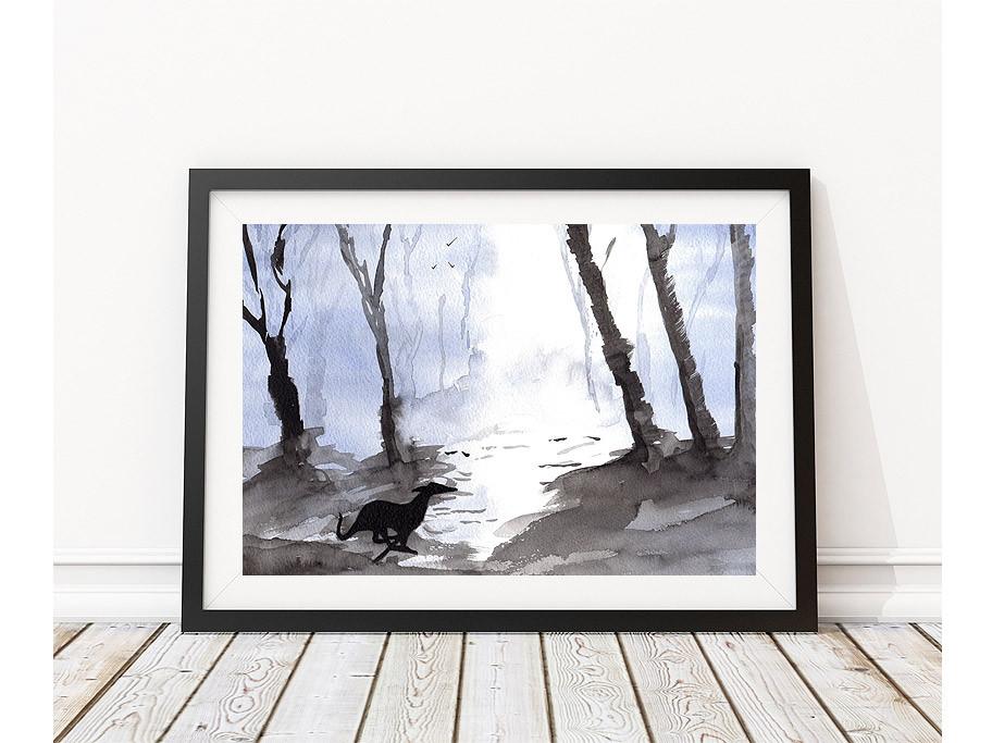 Art prints greyhound