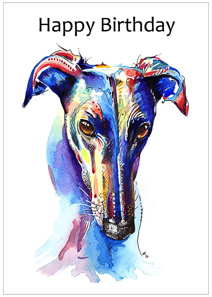 Greyhound birthday cards
