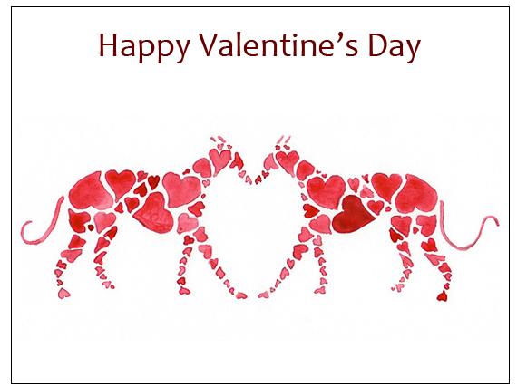 Whippet Valentines Card - CUSTOM TEXT