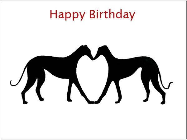 Lurcher birthday cards