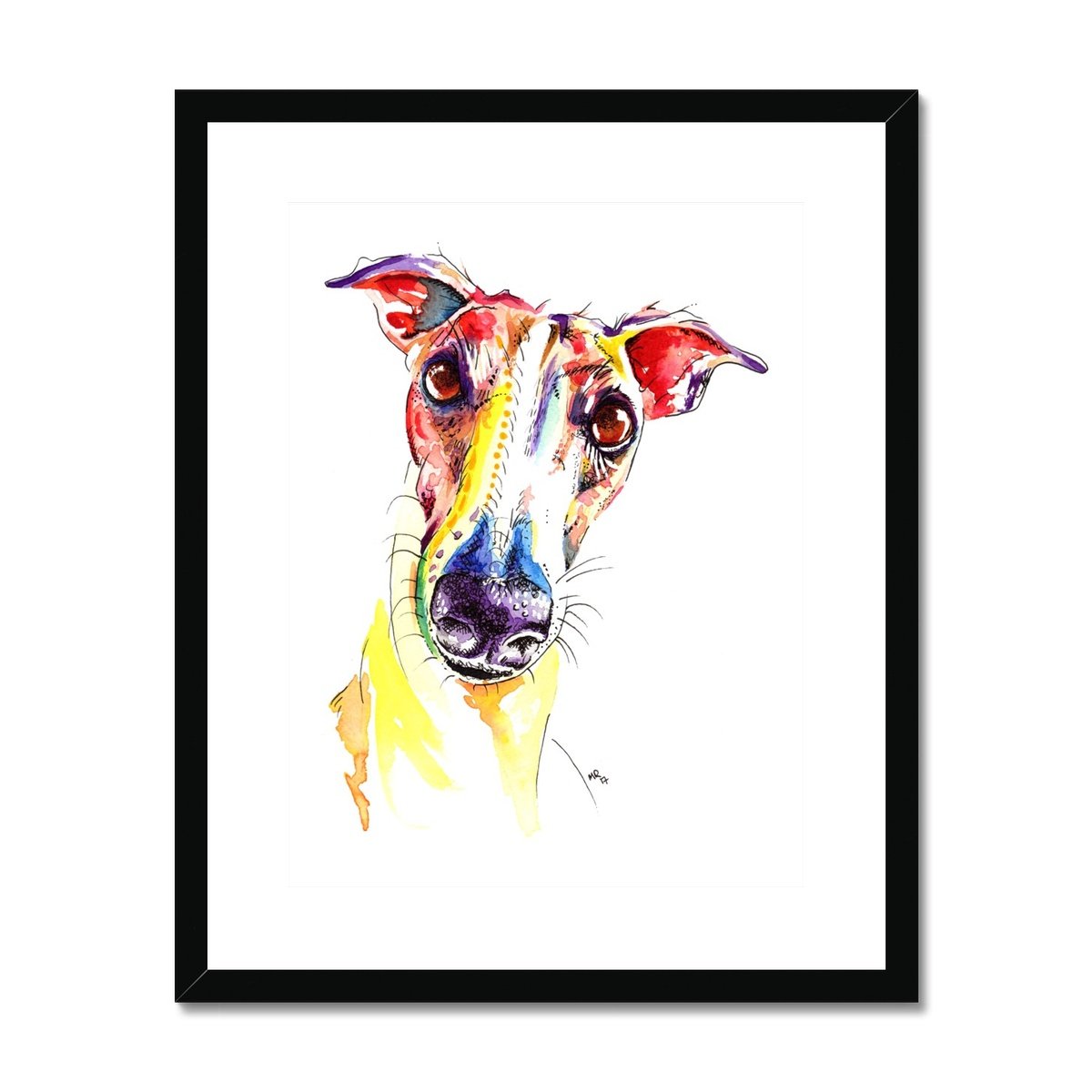 Greyhound Framed & Mounted Print