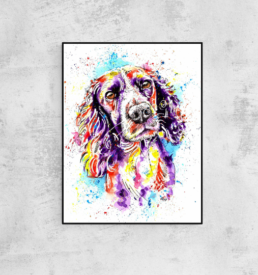 spaniel print spaniel gifts spaniel art print spaniel artwork spaniel art