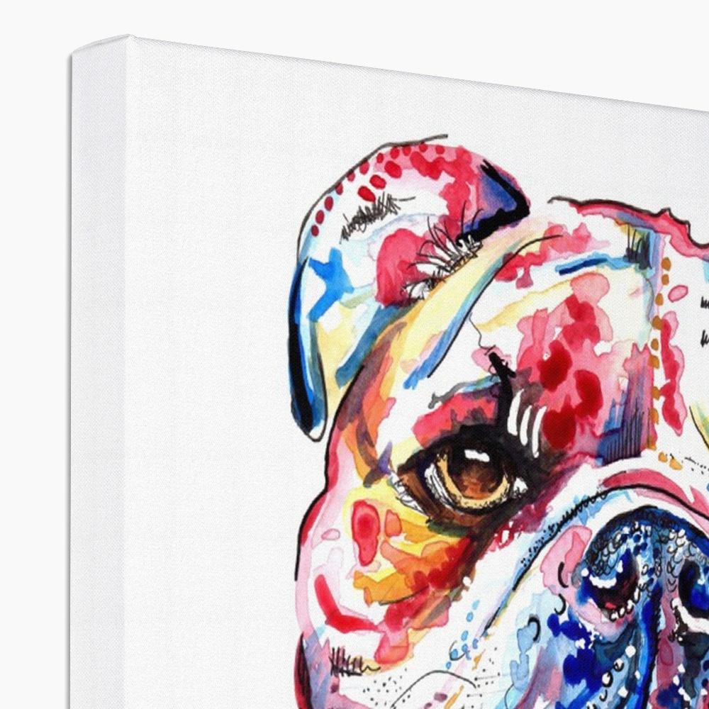 British Bulldog Canvas Painting top view