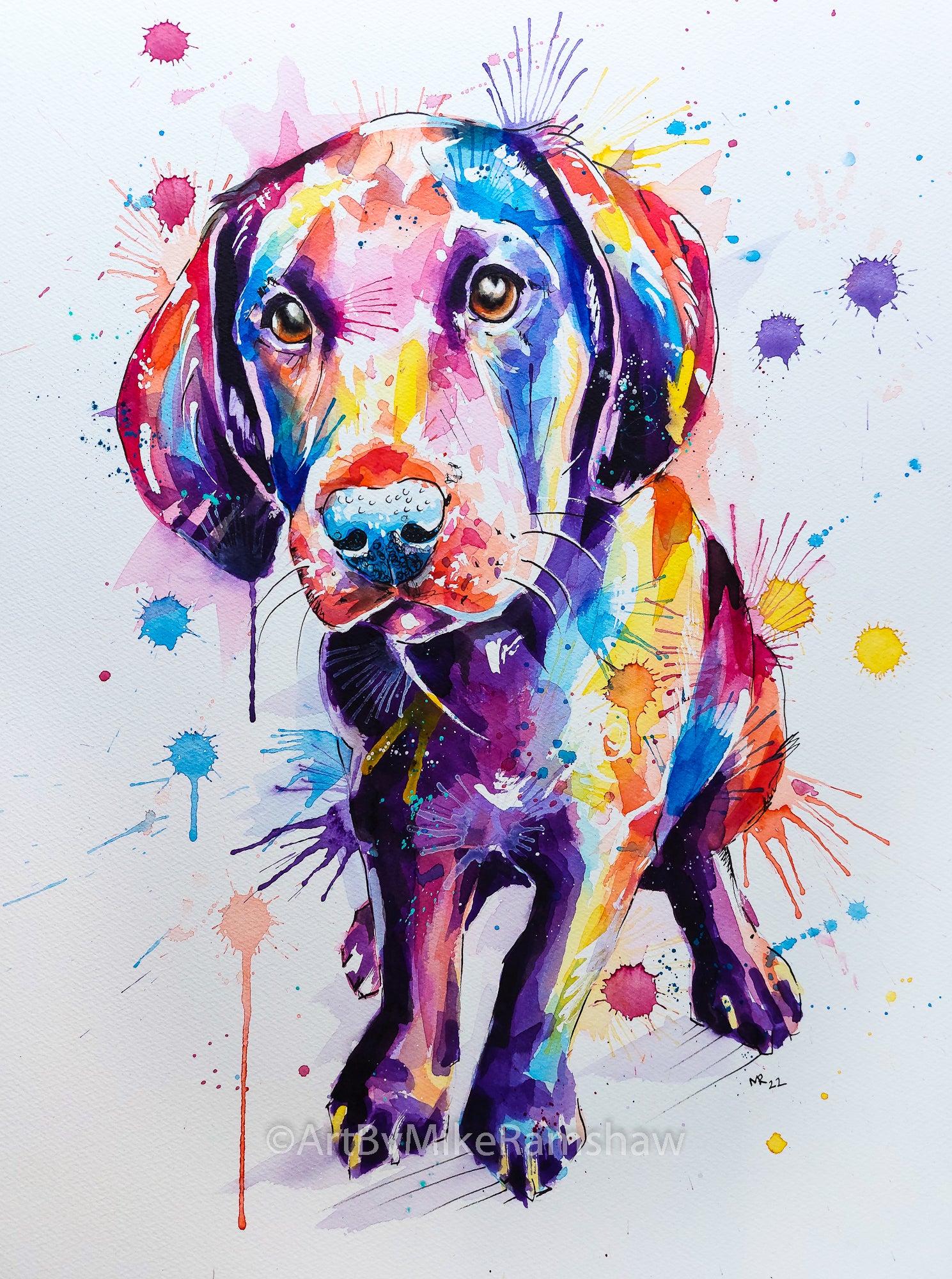 Custom colorful best sale dog painting