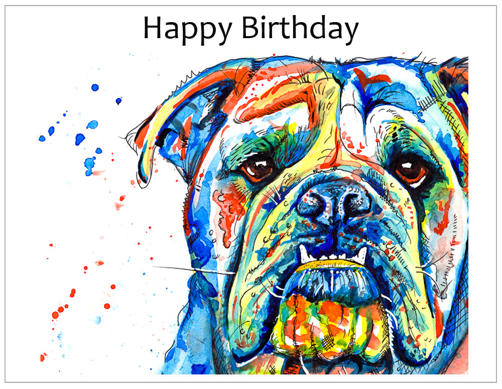 British Bulldog Birthday Cards