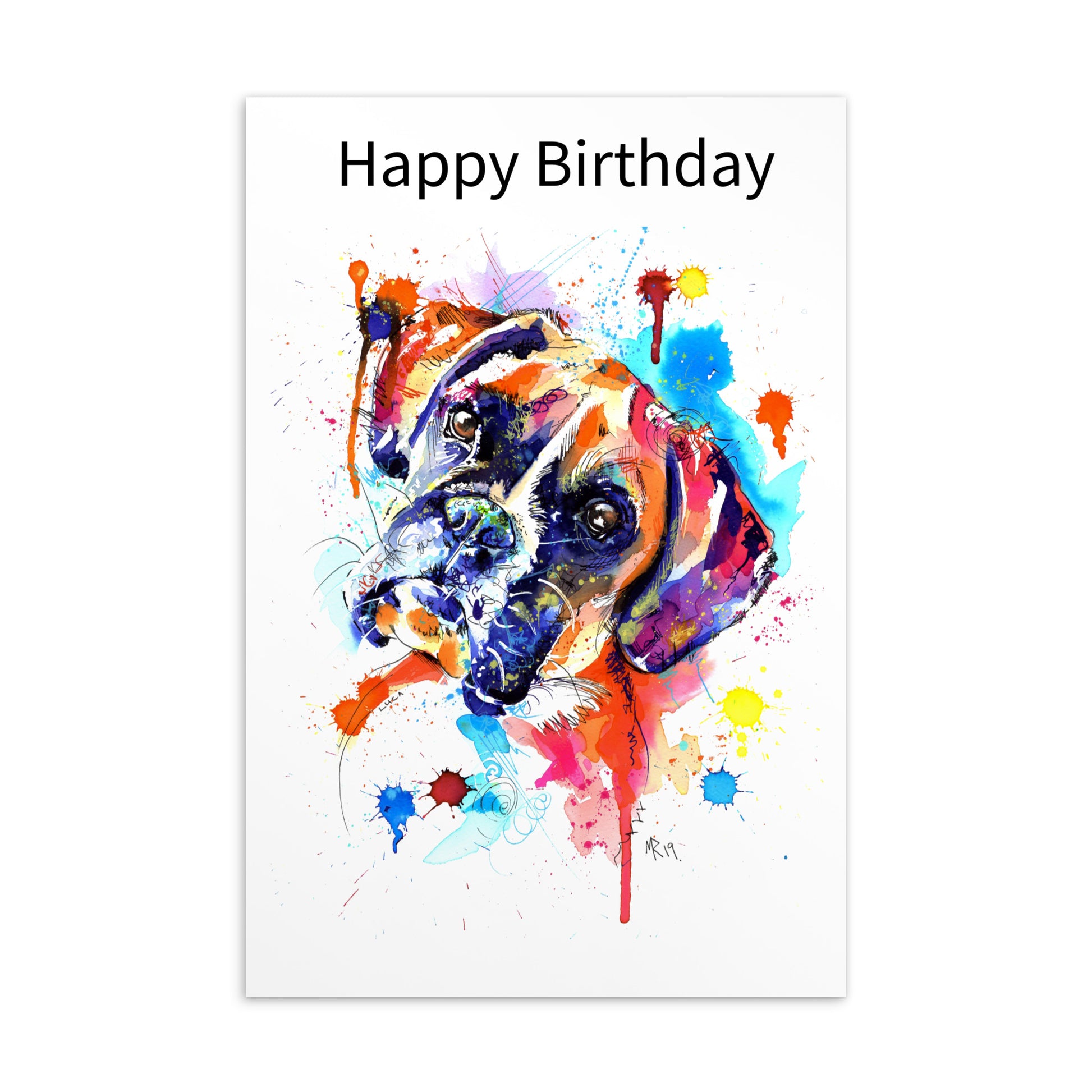 Birthday Card Boxer Dog