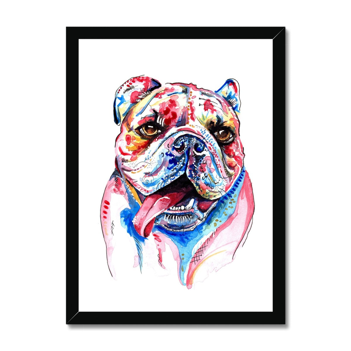 British Bulldog Framed Print - 'Cheeky Boy'