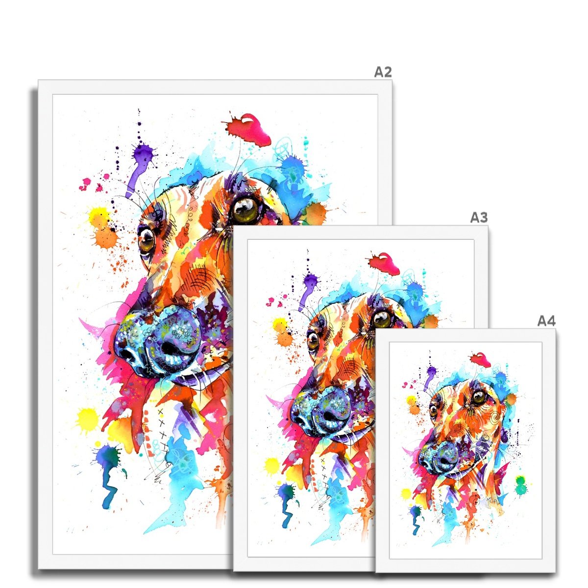 greyhound framed prints gifts