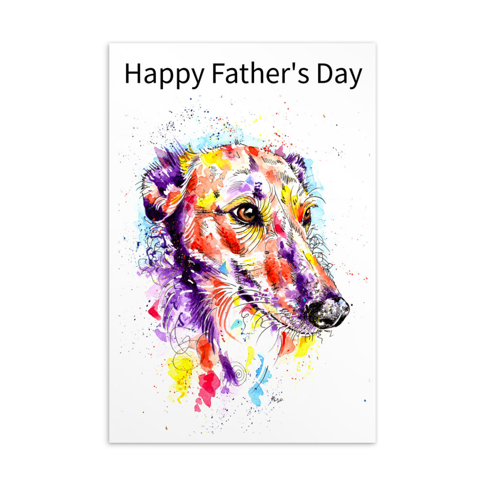 Lurcher fathers day cards