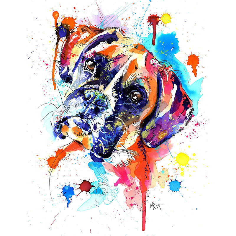 Boxer dog art print