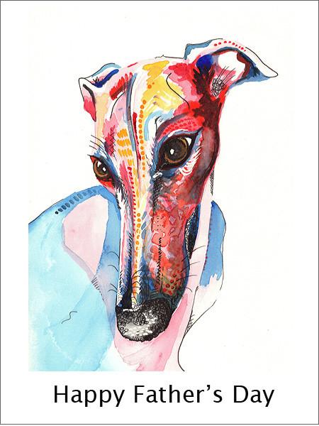 Whippet Fathers Day Card