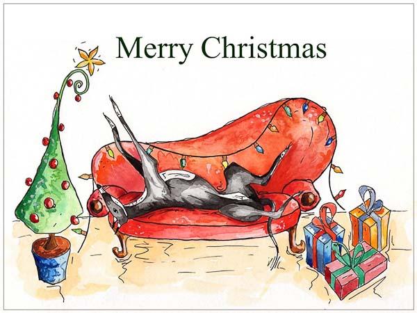 Lurcher Christmas Cards