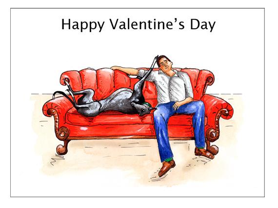 Greyhound Valentine's Cards