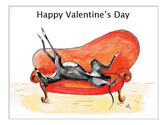 Whippet Valentines Cards
