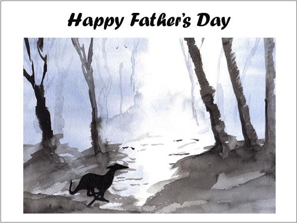 Lurcher Greeting Card Father's Day