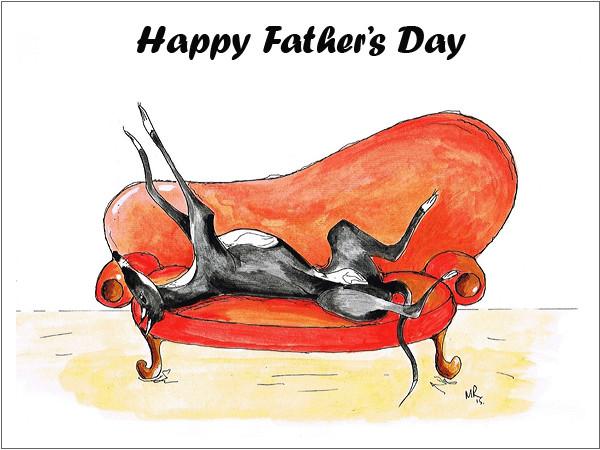 Lurcher Fathers Day Cards, Lurcher Gift Father's Day