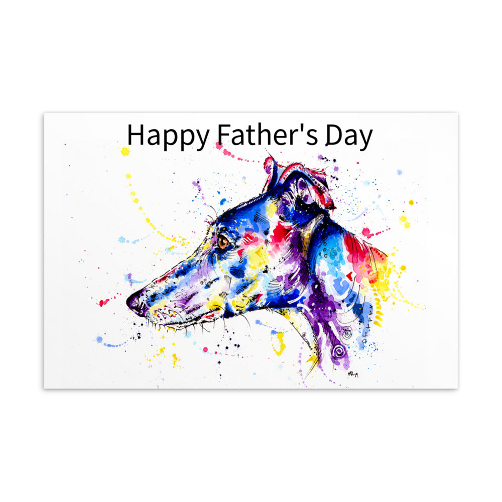 fathers day card lurcher