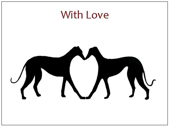 Greyhound Valentine's Cards