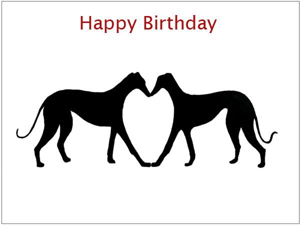 Greyhound birthday cards