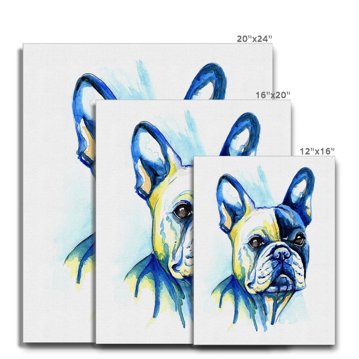 French Bulldog Canvas size guide