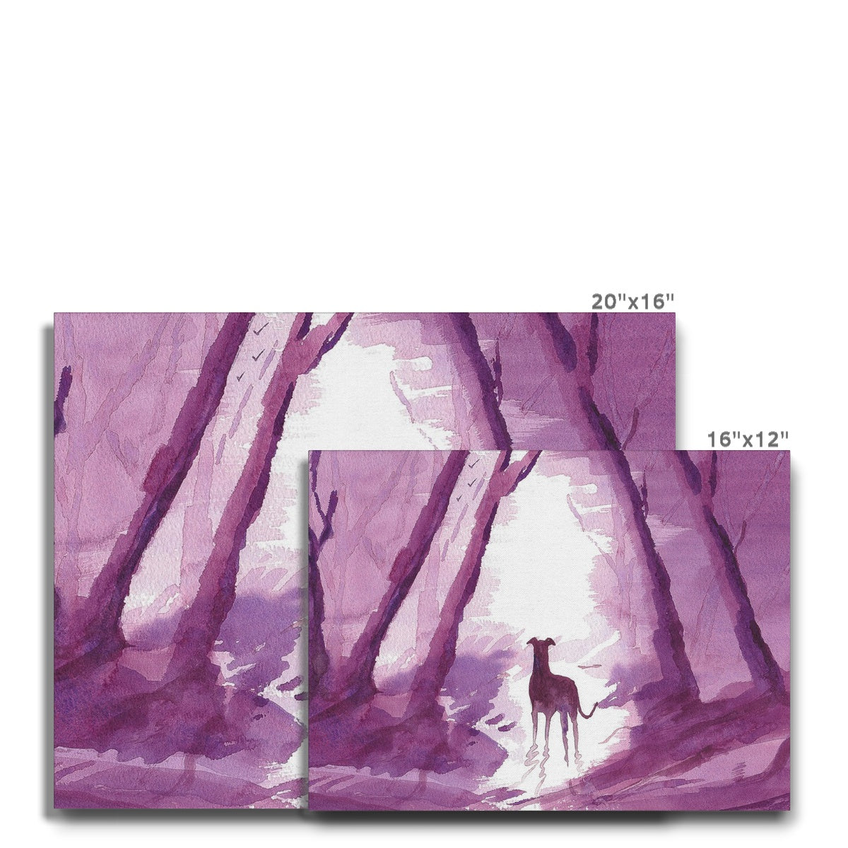 Greyhound Canvas Prints Size Guide