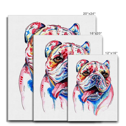 British Bulldog Canvas Painting size guide
