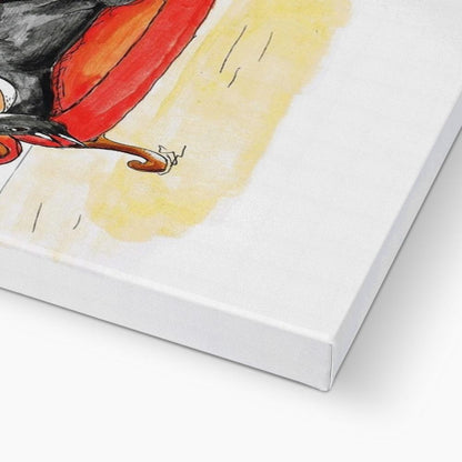 greyhound canvas print painting bottom view