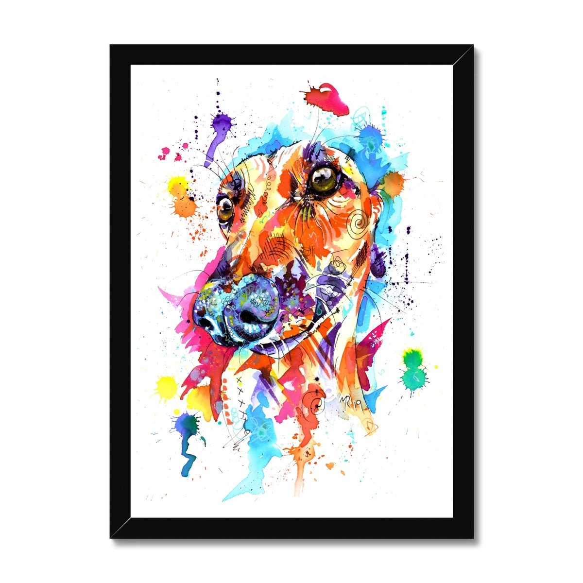 Greyhound Framed Wall Art Print